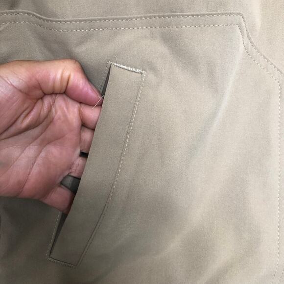 TR Tailored Recreation Premium Bomber Jacket Medium Tan Black Zip Up Casual - Picture 16 of 16